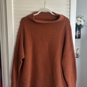 FP Movement by Free People Cowl Neck Sweater in Warm Rust